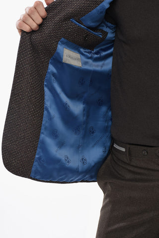 Blazer 2 Bottoni in Lana Vergine con Tasche a Toppa