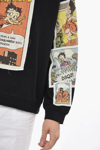 Brushed Cotton COMIC Hoodie with Printed Patches