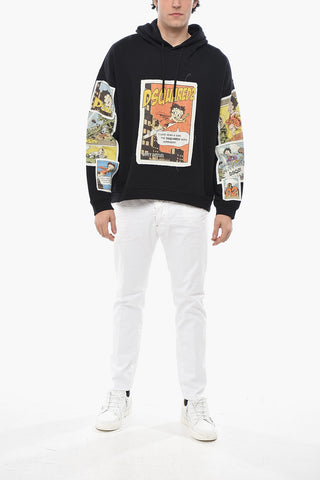 Brushed Cotton COMIC Hoodie with Printed Patches