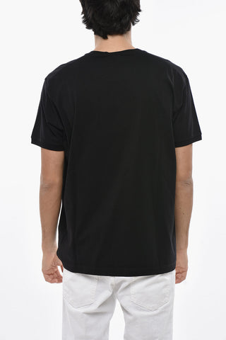 T-Shirt Girocollo in Cotone con Logo Stampato