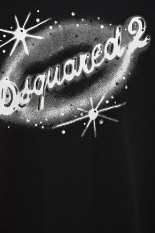 T-Shirt Girocollo in Cotone con Logo Stampato