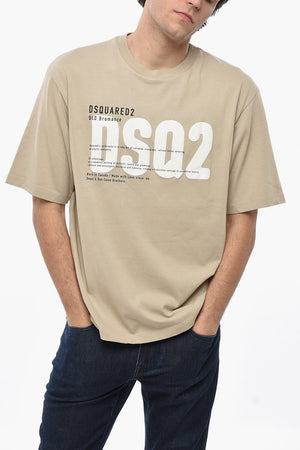 T-Shirt Mit Rundhalsausschnitt Aus Baumwolle Mit Geprägtem Monogramm