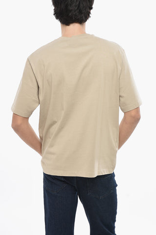 T-Shirt Mit Rundhalsausschnitt Aus Baumwolle Mit Geprägtem Monogramm