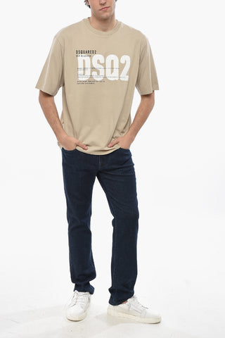 T-Shirt Mit Rundhalsausschnitt Aus Baumwolle Mit Geprägtem Monogramm