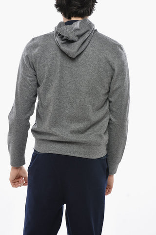 Virgin Wool Hoodie With Full Front Zip