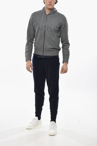 Virgin Wool Hoodie With Full Front Zip