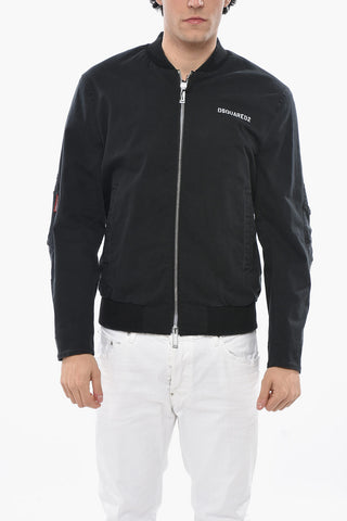 Bomber aus Baumwollmischung mit aufgedrucktem Logo