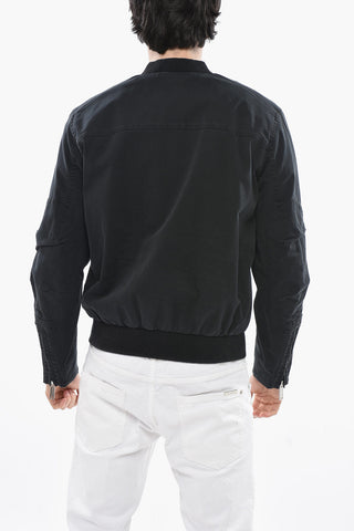 Bomber aus Baumwollmischung mit aufgedrucktem Logo