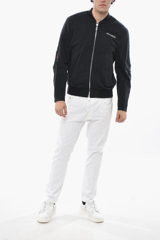 Bomber aus Baumwollmischung mit aufgedrucktem Logo