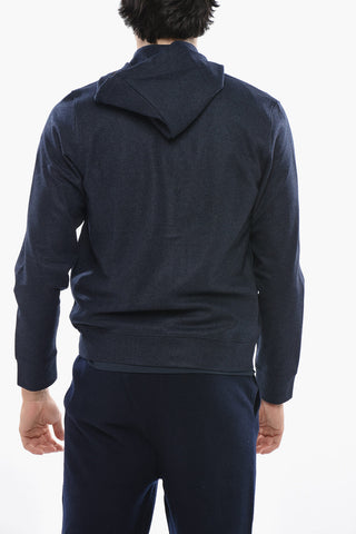 Virgin-Wool Hoodie with Full Front Zip