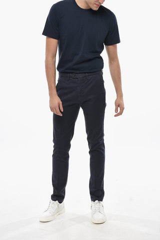 Cotton-Blend Chino Trousers with Belt Loops