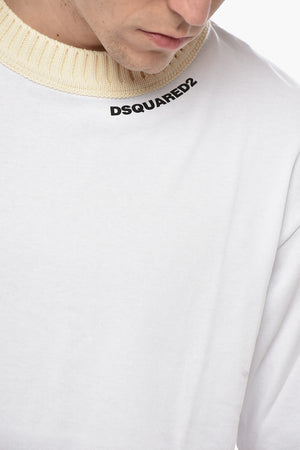 Baumwoll-T-Shirt mit Rundhalsausschnitt LOOSE FIT mit Rippbündchen