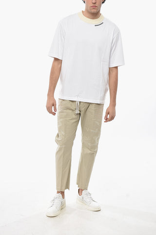 Baumwoll-T-Shirt mit Rundhalsausschnitt LOOSE FIT mit Rippbündchen