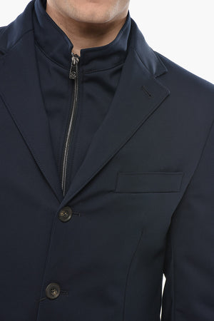 Cotton-Blend Quilted Blazer with Removable Chest Piece