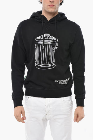 Felpa Hoodie TRASH con Stampa