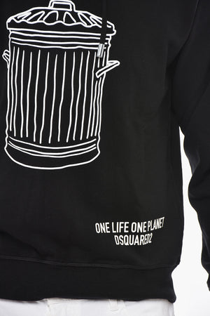 Felpa Hoodie TRASH con Stampa