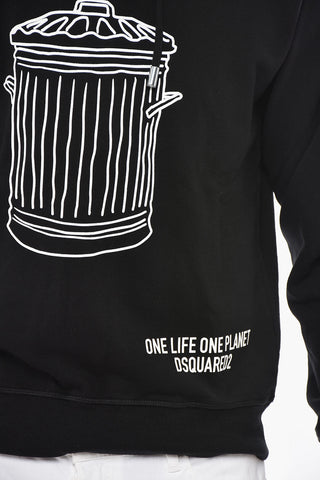 Felpa Hoodie TRASH con Stampa