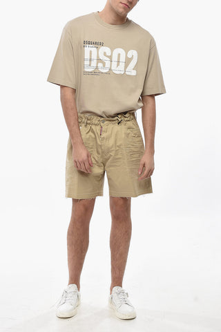 Distressed-Shorts aus Baumwolle