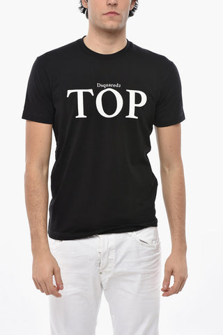 Cotton Crewneck T-Shirt TOP with Print