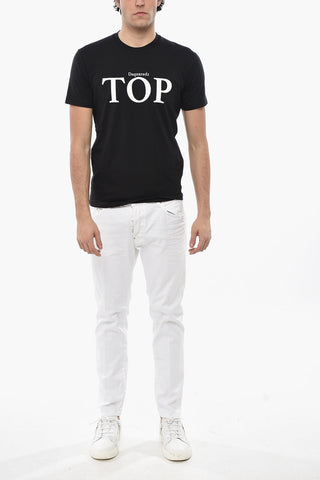 Cotton Crewneck T-Shirt TOP with Print