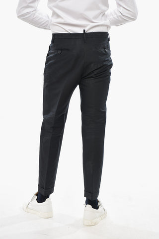 Cotton-Blend Chino Pants with Belt Loops