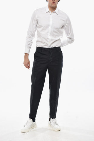 Cotton-Blend Chino Pants with Belt Loops