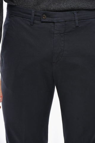 Cotton-Blend Chino Trousers with Belt Loops