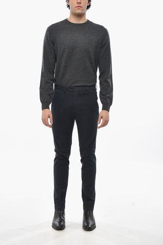 Cotton-Blend Chino Trousers with Belt Loops
