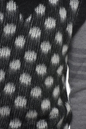Mohair-Blend Polka-Dot Sweater FUZZY-WUZZY with V-Neck