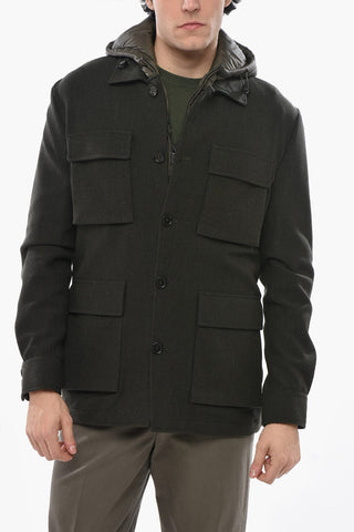 CC COLLECTION Giubbotto Utility in Misto Lana con Trapunta Removibile