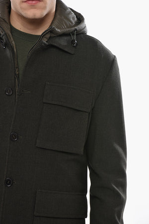 CC COLLECTION Wool-Blend Utility Jacket with Detachable Quilted Lining