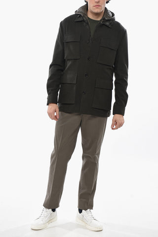 CC COLLECTION Giubbotto Utility in Misto Lana con Trapunta Removibile
