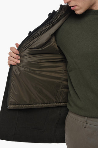 CC COLLECTION Wool-Blend Utility Jacket with Detachable Quilted Lining