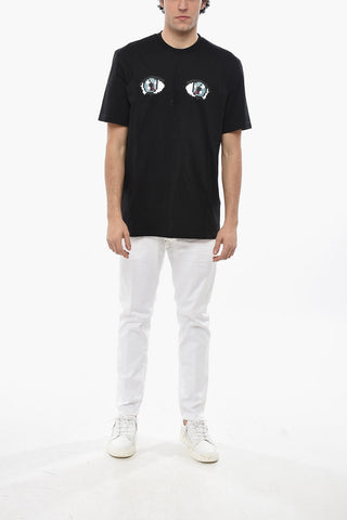 T-Shirt Girocollo EYES con Cristalli