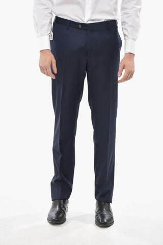 Virgin Wool Four-Pocket Trousers with Belt Loops