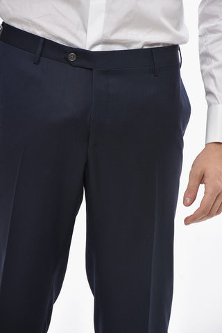 Virgin Wool Four-Pocket Trousers with Belt Loops