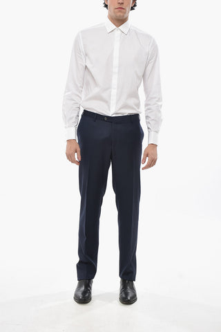 Virgin Wool Four-Pocket Trousers with Belt Loops