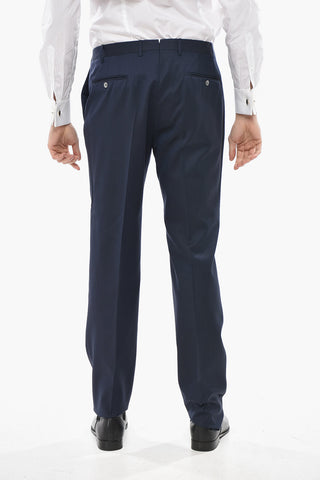 Virgin Wool Four-Pocket Trousers with Belt Loops