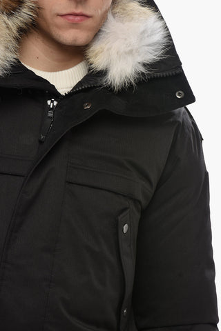 Solid-Color Utility Down Jacket YATESY with Fur Detail