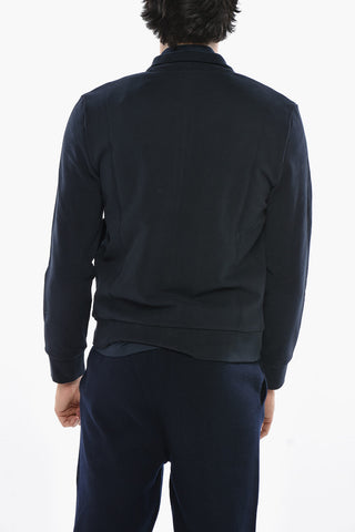 Baumwoll-Sweatshirt mit Stehkragen und Frontreißverschluss