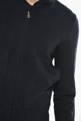 Baumwoll-Sweatshirt mit Stehkragen und Frontreißverschluss