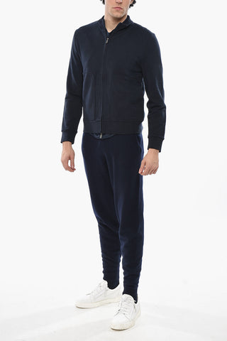 Baumwoll-Sweatshirt mit Stehkragen und Frontreißverschluss