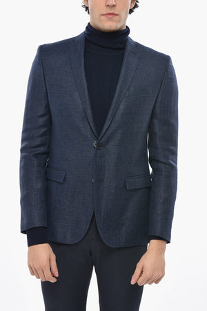 Halbgefütterter Blazer aus Leinenmischung mit Klappentaschen