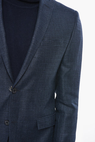 Halbgefütterter Blazer aus Leinenmischung mit Klappentaschen