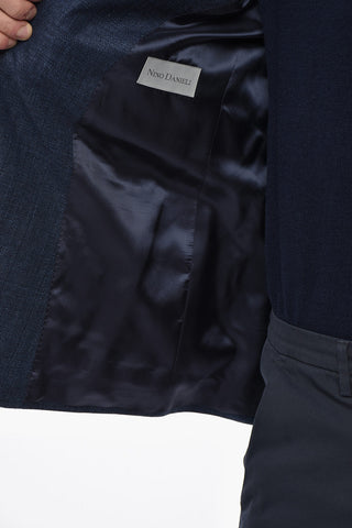 Halbgefütterter Blazer aus Leinenmischung mit Klappentaschen
