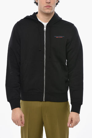 Hoodie mit durchgehendem Reißverschluss aus angerauter Baumwolle