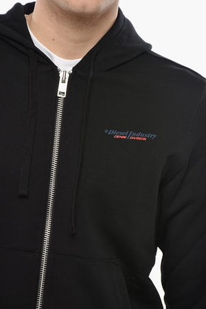 Hoodie mit durchgehendem Reißverschluss aus angerauter Baumwolle
