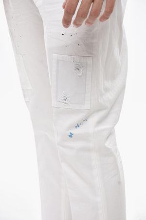 4-Taschenhose aus Baumwolle mit Aufnähern