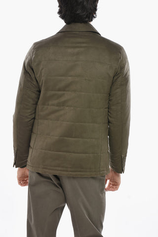 CC COLLECTION Eco-Suede Quilted Blazer with Chest Piece