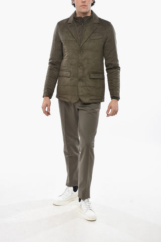 CC COLLECTION Eco-Suede Quilted Blazer with Chest Piece